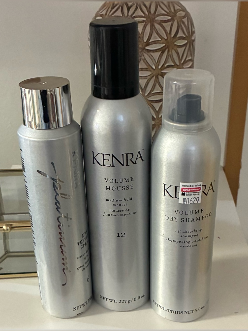 Kenra Platinum Texture Spray Volume Mousse 12 Dry Shampoo Bundle NEW 3 Pc